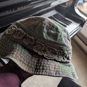 Supreme Green Camouflage Bucket Hat